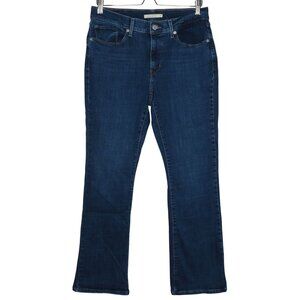 Levis Women 10 Classic Bootcut Dark Blue Denim Jean Pants Pockets Cotton Blend